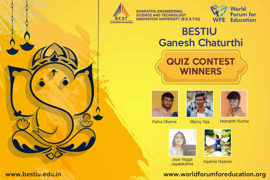 bestiu20's tweet photo. BESTIU's #GaneshaChaturthi Contest winners.
All the winners will get a Cash prize &amp; Participation Certificate from BESTIU.
Please DM your UPI ID in BESTIU's FB page,

For the future Contests Visit - https://t.co/xbmqiMw5FC

#wfe #bestiu #innovation #learning #training #technology https://t.co/js4SFuP3e0