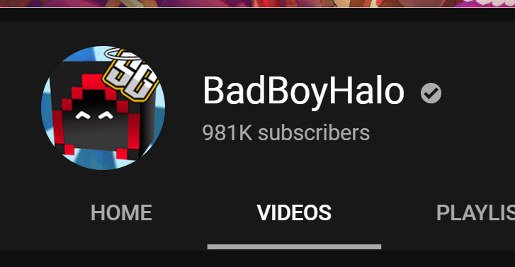TapLHarV's tweet photo. I KNOW THIS MAY THIS SEEM LIKE A STRETCH, BUT TODAY IS THE DAY I WANT TO SEE BADBOYHALO GET 1 MILLION SUBS. SUBSCRIBE TO THIS MAN HE DESERVES IT

GO SUBSCRIBE GOGOGO
https://t.co/2vxuLK518s https://t.co/EUxv0jioOy