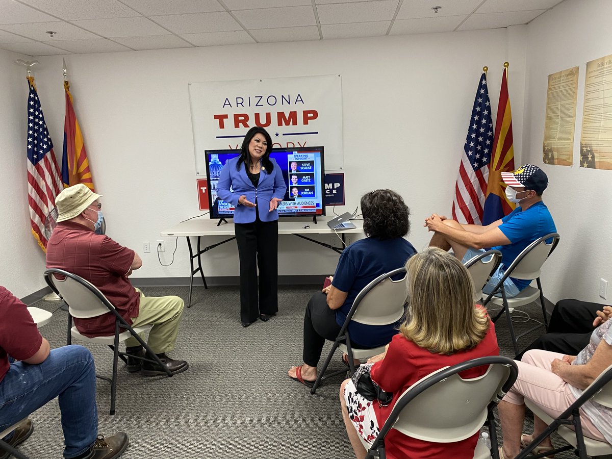 KimberlyYeeAZ's tweet image. Great to stop by the Trump Victory office in LD 20 tonight to visit with @AZGOP @TeamTrump and thank the many volunteers who are working hard to #KeepArizonaRed #LeadRight and support President @realDonaldTrump for #FourMoreYears! #cactuscalvary