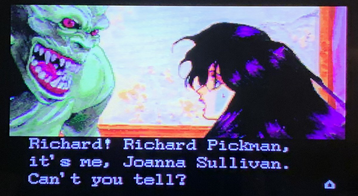 silentfanatic's tweet image. Ain’t that always the way? You get transfigured into a ghoul by eldritch knowledge and your harpy of a girlfriend insists on tracking you down. #retrogaming #laplacenoma #victokai