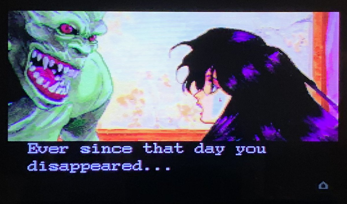 silentfanatic's tweet image. Ain’t that always the way? You get transfigured into a ghoul by eldritch knowledge and your harpy of a girlfriend insists on tracking you down. #retrogaming #laplacenoma #victokai