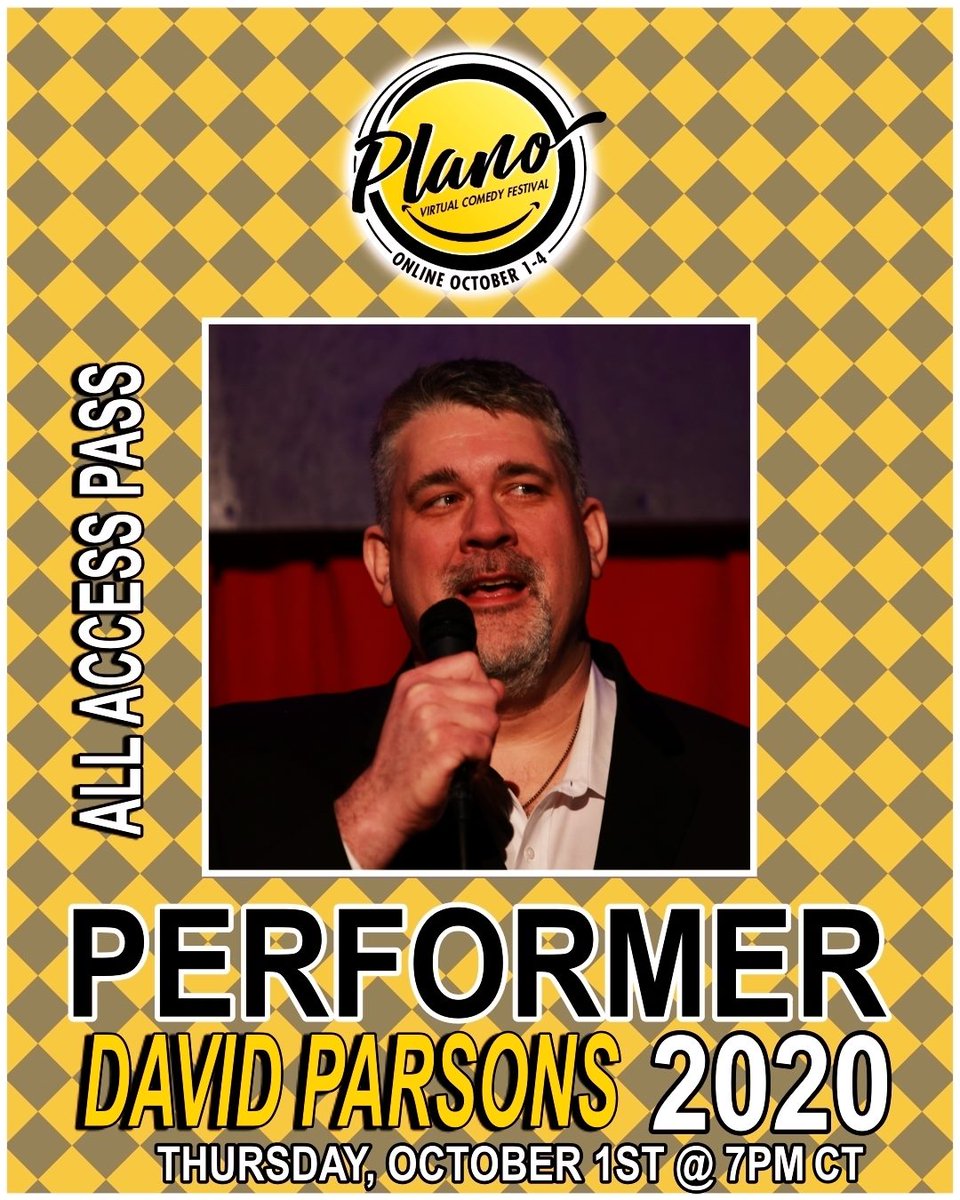 dparsonscomedy's tweet photo. I'm pleased as punch to announce that I'm appearing at my first comedy festival on October 1, 2020. I'm honored to help kick off what will undoubtedly be a fantastic weekend of comedy. Ticket info coming soon.
#planocomedyfest https://t.co/VgL0dOxjLS