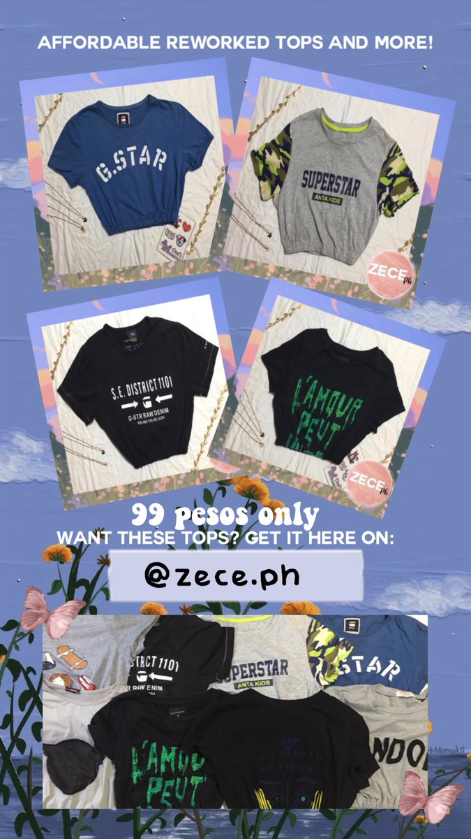 yeontany_'s tweet photo. @BaninayBautista Hi! Im selling reworked tops po for only 99 pesos each. Please visit my shop at instagram (/zece.ph)Wala parin po akong buyers as of now so a simple retweet would help. Pero i have feedbacks naman from my past transactions. Please help me sell this thank you. https://t.co/Oojed7Xmut