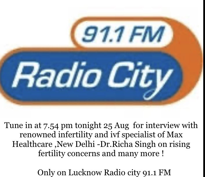 richaseth2426's tweet photo. To talk about rising infertility concerns and related issues -tune in to Radio city 91.1 FM Lucknow station tonight at 7.54 pm -in conversation with Renowned Infertility and IVF expert from Delhi NCR -Dr.Richa Singh ! 

For consulting with her -book your appointments -8090481533 https://t.co/vdgIBmxW5N