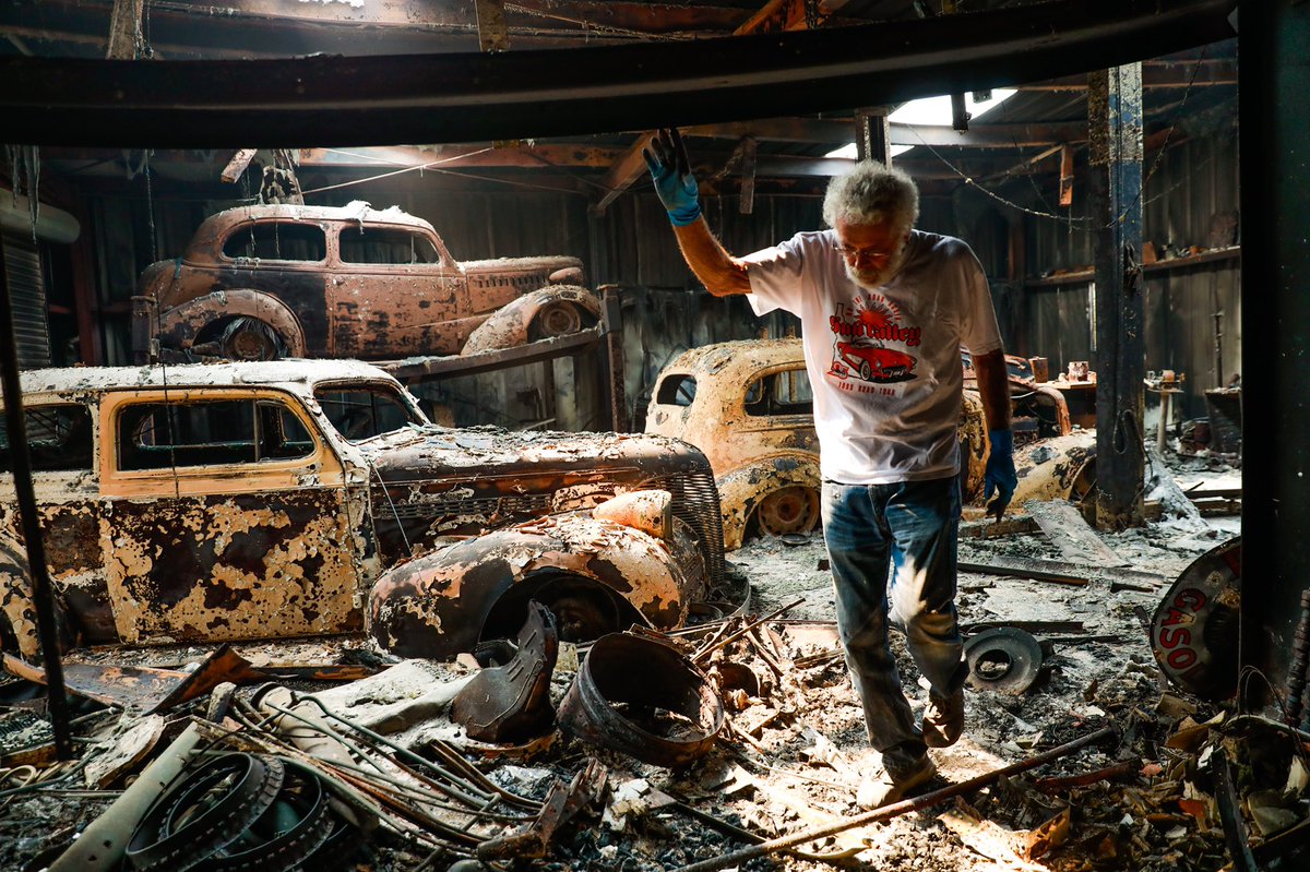 Ken and Marci Albers lived at the end of English Hills Road for 30 years, collecting cars, dolls, stamps, train sets and plastic car models.It’s all gone. @gabriellelurie captured the utter devastation in series of photos. https://www.sfchronicle.com/bayarea/article/He-collected-classic-Chevys-She-collected-Ginny-15512056.php