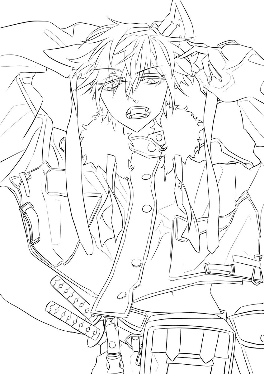 Keimekon's tweet photo. A random illustration.                                #anime #manga #shoujo #kitsune #wolf https://t.co/qiLfmV2bY9