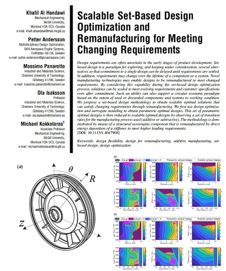 New journal paper! :-) During the design process requirements. Normally, change means a costly rework. In this paper we describe how an optimization strategy and Additive Manufacturing can allow designers to select a design that can be easily adapted: lnkd.in/eEKR8yV