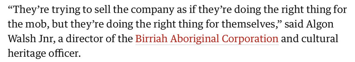 …and while  #AshleyDodd has talked up the “traditional owner” angle of the project, actual representatives claim that most traditional owners, directors and elders have not been involved or consulted about the project. https://www.theguardian.com/australia-news/2020/jul/16/birriah-elders-accuse-shine-energy-of-using-indigenous-links-to-promote-coal-fired-power