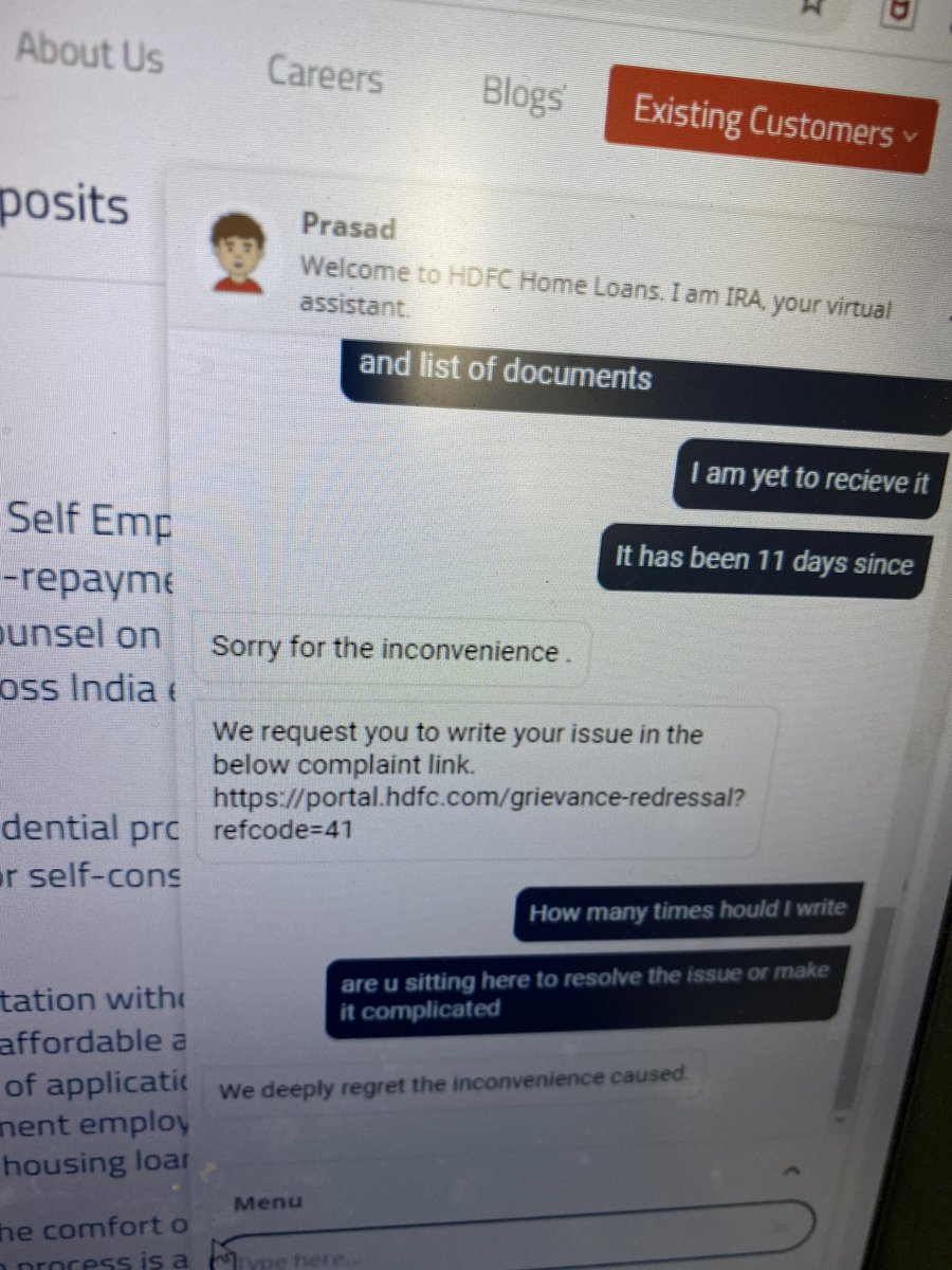 thinkvisuals's tweet image. You take #poorcustomerservice to next level. I have been using all mediums to connect with you but now luck. And your chat is simply the most annoying thing, this is #perfectexample of how #AI can be annoying and more is the human agents @HomeLoansByHDFC