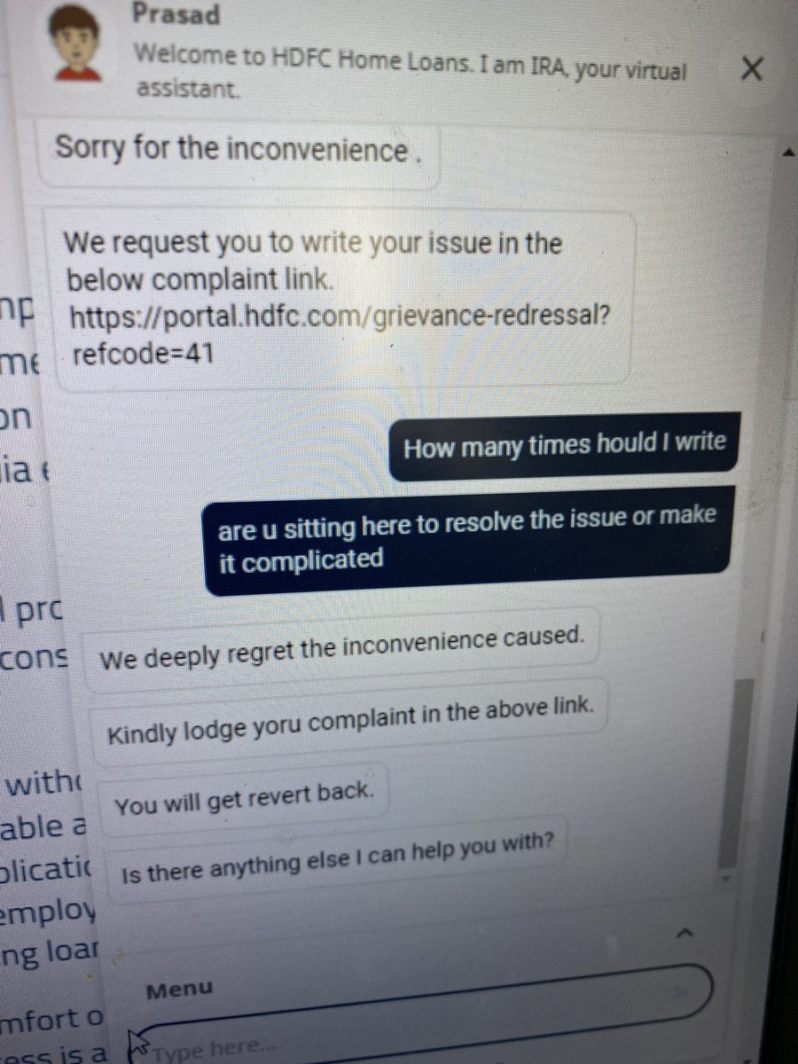 thinkvisuals's tweet image. You take #poorcustomerservice to next level. I have been using all mediums to connect with you but now luck. And your chat is simply the most annoying thing, this is #perfectexample of how #AI can be annoying and more is the human agents @HomeLoansByHDFC