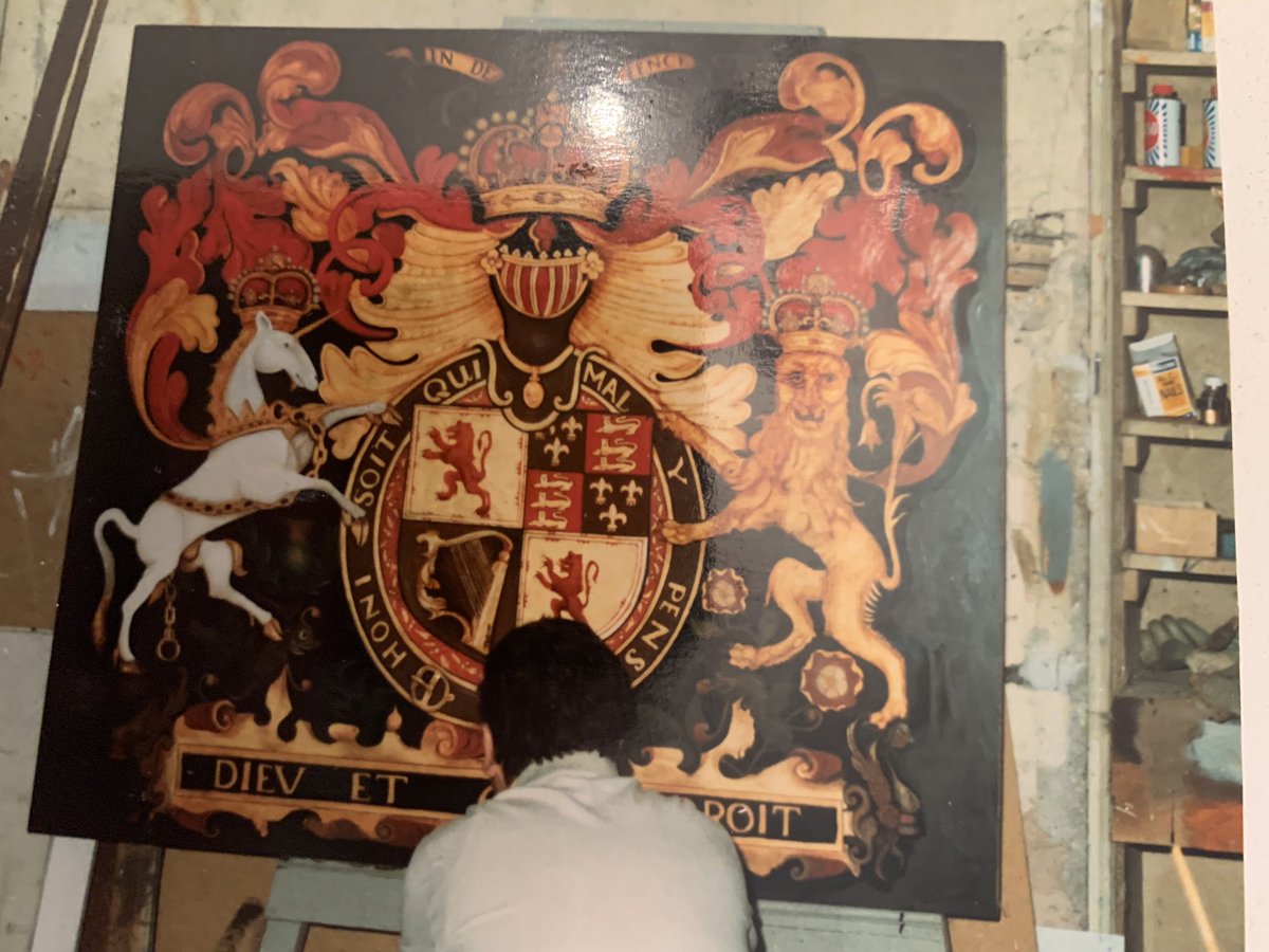 IanRHS's tweet photo. Portfolio: These coats of arms were reproduced & constructed & commissioned in 1987 if I remember correctly & hang in The National Trust for Scotland’s, in Falkland Palace, #specialistdecorators #giling #design #decorators #restoration #history https://t.co/Tsbmy3p9CA
