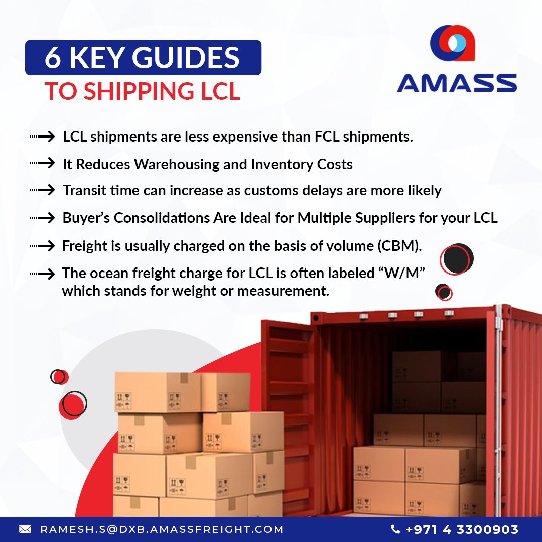 Amassfreightdu1's tweet photo. 6 KEY GUIDES TO SHIPPING LCL

For all your LCL consolidations talk to our Logistics experts.
☎️ Phone : +971 4 3300903
📧 E-Mail: ramesh.s@dxb.amassfreight.com
.
.
.
#Logistics #shipping #tranportation #supplychain #Amassmiddleeast #LCL #Logisticsdubai https://t.co/8hcwIhpeSD
