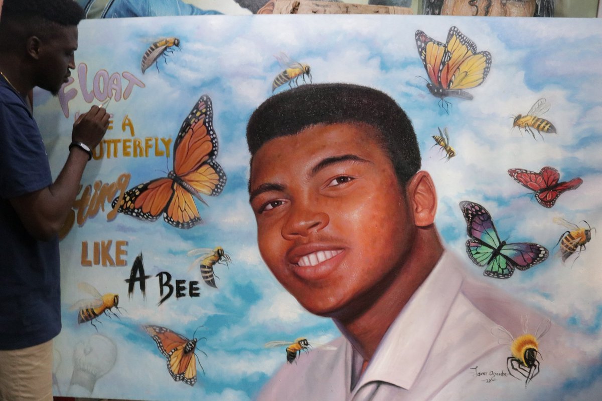 Great Ali
Legend is also a history...i will live to tell my child about Ali as my father told me...
Oil on canvas paintings 
Please retweet as u can it motivates me more....
 @ogambafineart on IG