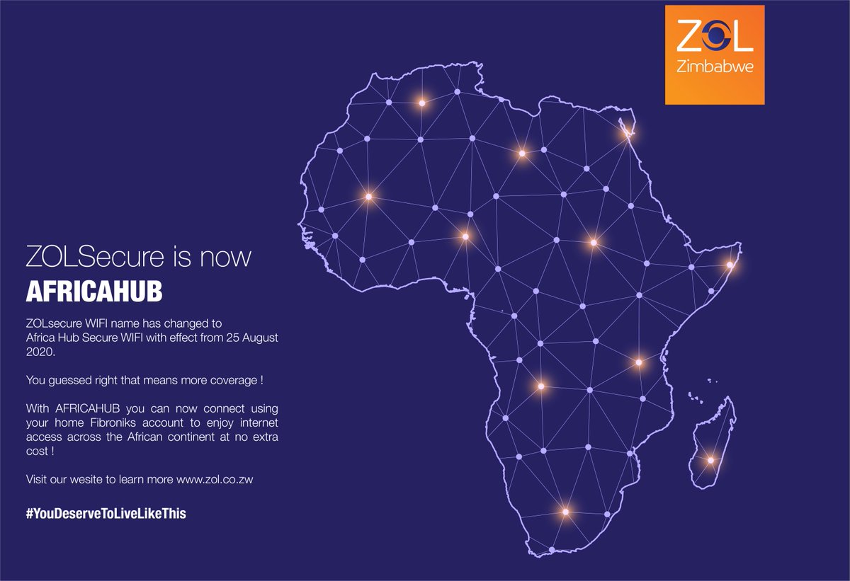 Zol Zimbabwe Did You Know Zolsecure Wifi Name Has Changed To Africa Hub Secure Wifi With Effect From 25 August You Guessed Right That Means More Coverage Click The Zol Zimbabwe Did You Know Zolsecure Wifi Name Has Changed To Africa Hub Secure Wifi With Effect From 25 August You Guessed Right That Means More Coverage Click The