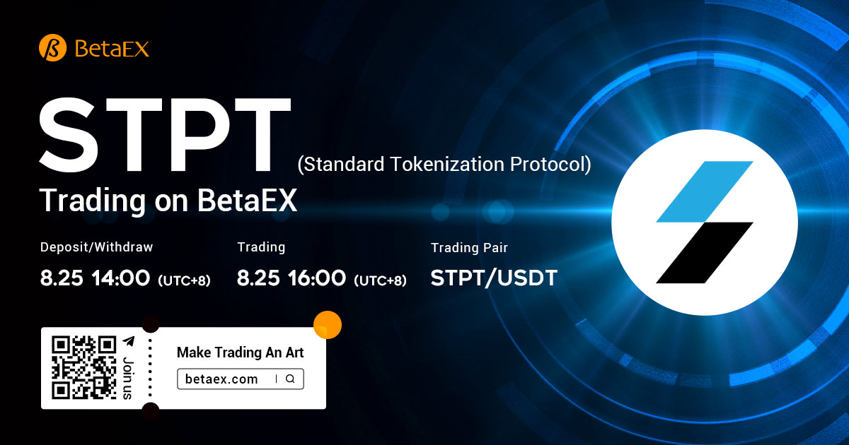 STPT will be launched on BetaEX at 16:00(UTC+8) Aug 25th 2020, and we will open STPT/USDTtrading pair, welcome to experience!
The STPT deposit/withdraw channel will be opened at 14:00 Aug 25th 2020
<a href="/STP_Networks/">STP_Networks</a> #BTC $STPT