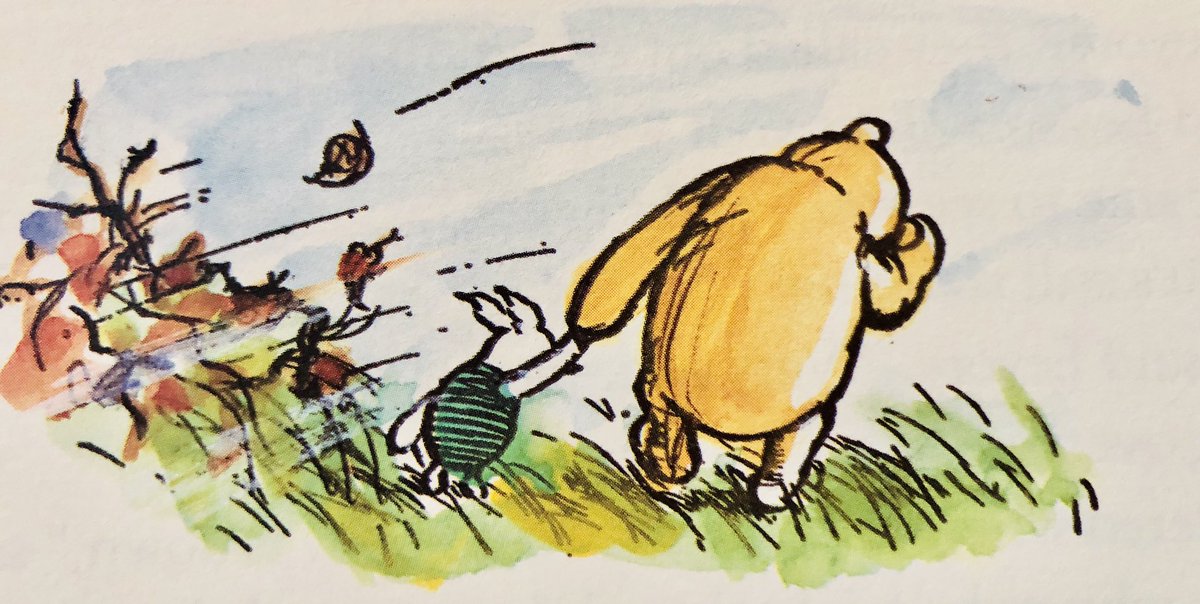 A_AMilne's tweet photo. They got up; and when Piglet had sat down again, because he didn’t know the wind was so strong, and had been helped up by Pooh, they started off. They went to Kanga’s house, holding on to each other, and shouting, “Isn’t it?” and “What? I can’t hear.” ~A.A.Milne #StormFrancis https://t.co/UXZFhytvxo