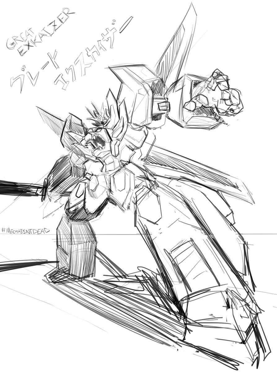 Another sketch request. This time we have Great Exkaiser. IF you would like a request, follow the link to the request thread and follow the instructions. 
https://t.co/IsxIRdy16a

#mechaisntdead #mecha #エクスカイザー #メカ #exkaiser 