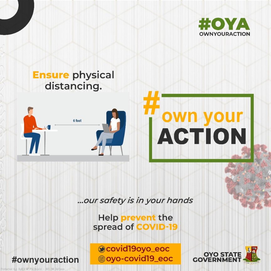 oyoeoc's tweet photo. A virus that has the potential to cause death is a virus to be taken seriously!

Please ensure physical distancing of at least 2 meters away from others.

Protect yourself and protect others!

#EnsurePhysicalDistancing
#OwnYourAction
#OYA 
#PHEOC https://t.co/9JJz2owQN4