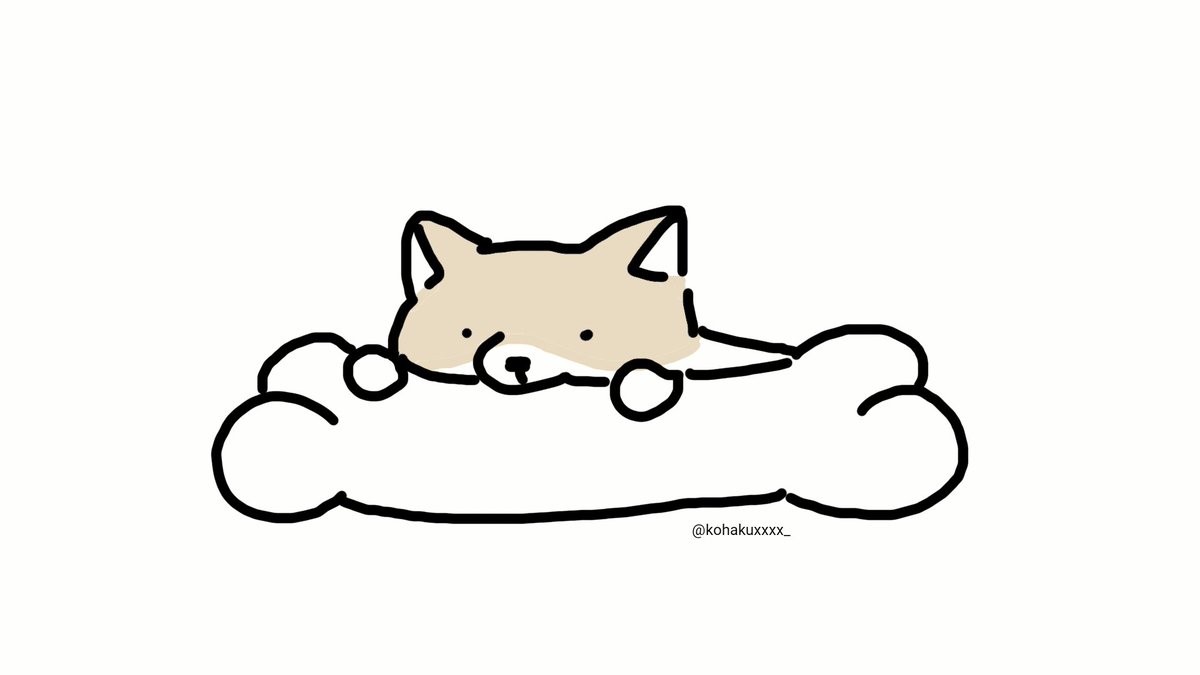 琥珀 V Twitter 動物イラスト 犬 ゆるいイラスト 骨クッションをかじるフェイくん T Co Ma8hg9wf65 Twitter