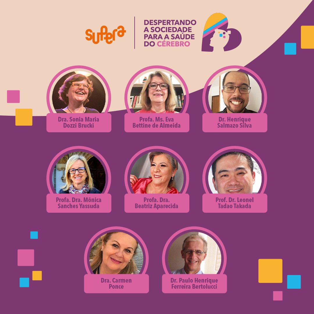 MetodoSupera's tweet image. Em homenagem ao #MêsdoAlzheimer, preparamos o evento "Despertando a Sociedade para a Saúde do Cérebro"😍⁣
Acesse o link a seguir, confira o currículo dos nossos palestrantes e confira nossa programação também: cadastro.metodosupera.com.br/evento-despert…👈⁣
#MétodoSUPERA #DesperteSociedadeSUPERA
