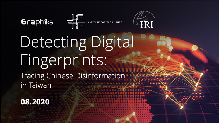 A joint report from <a href="/iftf/">Institute For The Future</a>, <a href="/Graphika_NYC/">Graphika</a>, and <a href="/IRIglobal/">International Republican Institute</a> traces the digital fingerprints of Chinese #disinformation in #Taiwan, revealing campaigns targeting Taiwan’s 2020 presidential election and its response to COVID-19.

Read the full report: graphika.com/digitalfingerp…