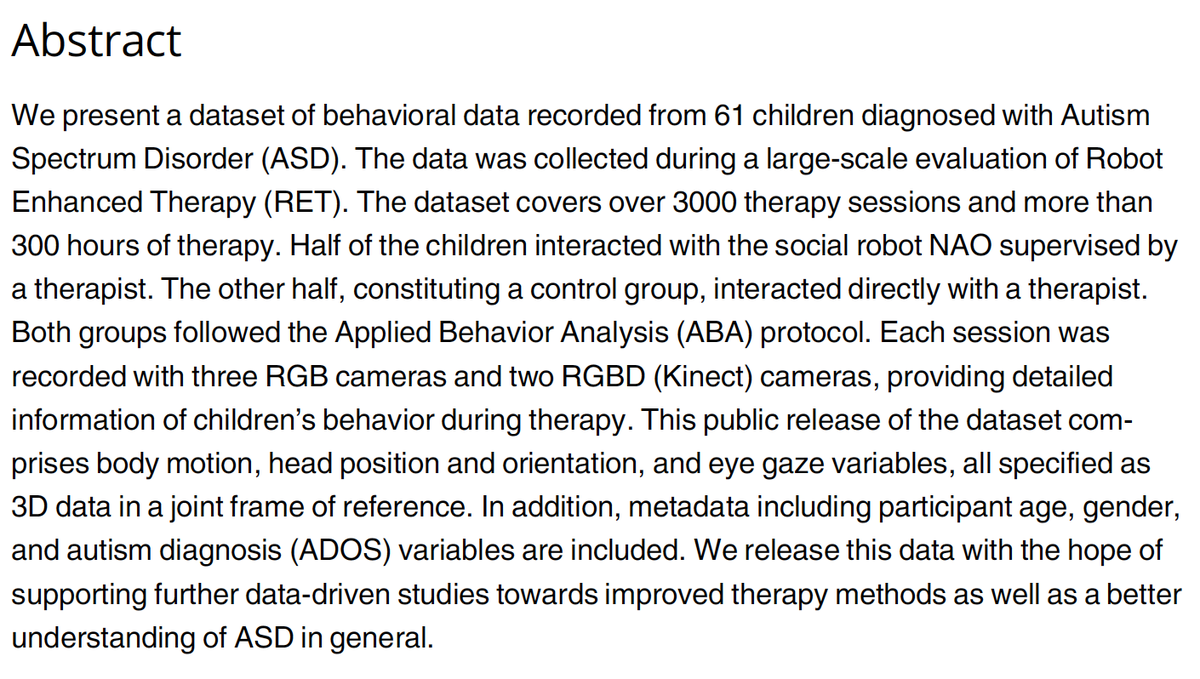 New paper in <a href="/PLOSONE/">PLOS One</a> on the public release of the dataset from our <a href="/DREAM_FP7/">Dream Project</a> project. Fantastic work with <a href="/erikbilling/">Erik Billing</a>, <a href="/TonyBelpaeme/">Tony Belpaeme</a>, <a href="/BramVDBorght/">Bram Vanderborght</a>, and many more than I can tag here  journals.plos.org/plosone/articl…