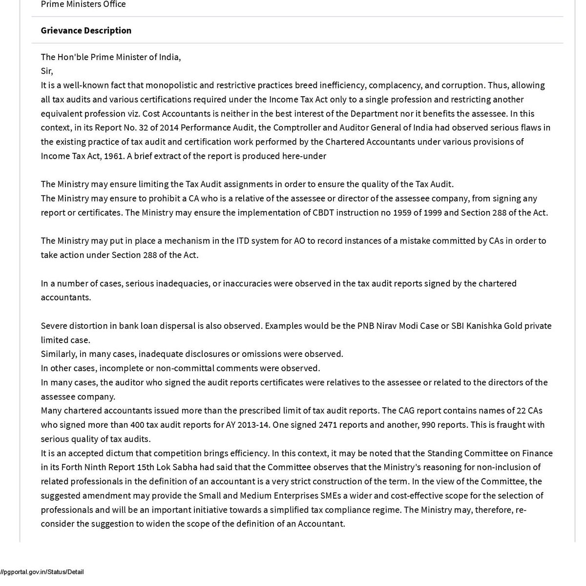 advrakesh75's tweet photo. @Akrur16 # letter to Prime Minister Of India Inclusion of CMA's in the Definition of Accountant u/s 288(2) of the Income Tax Act 1961 PMOPG/E/2020/0778201 dt 25/08/2020 https://t.co/GFu4lVRsTV