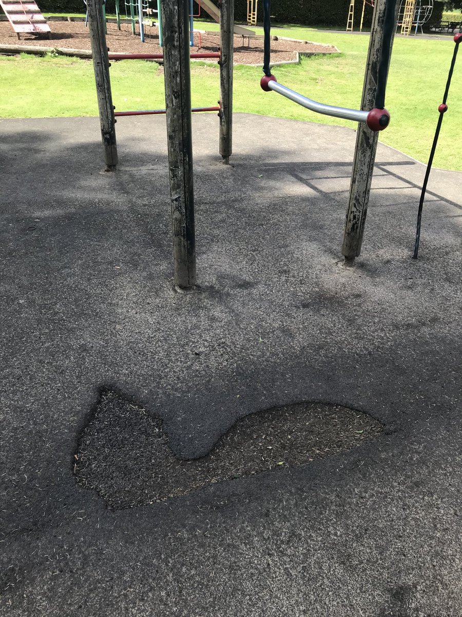 Some play areas in Harpenden parks are old enough to have developed potholes!