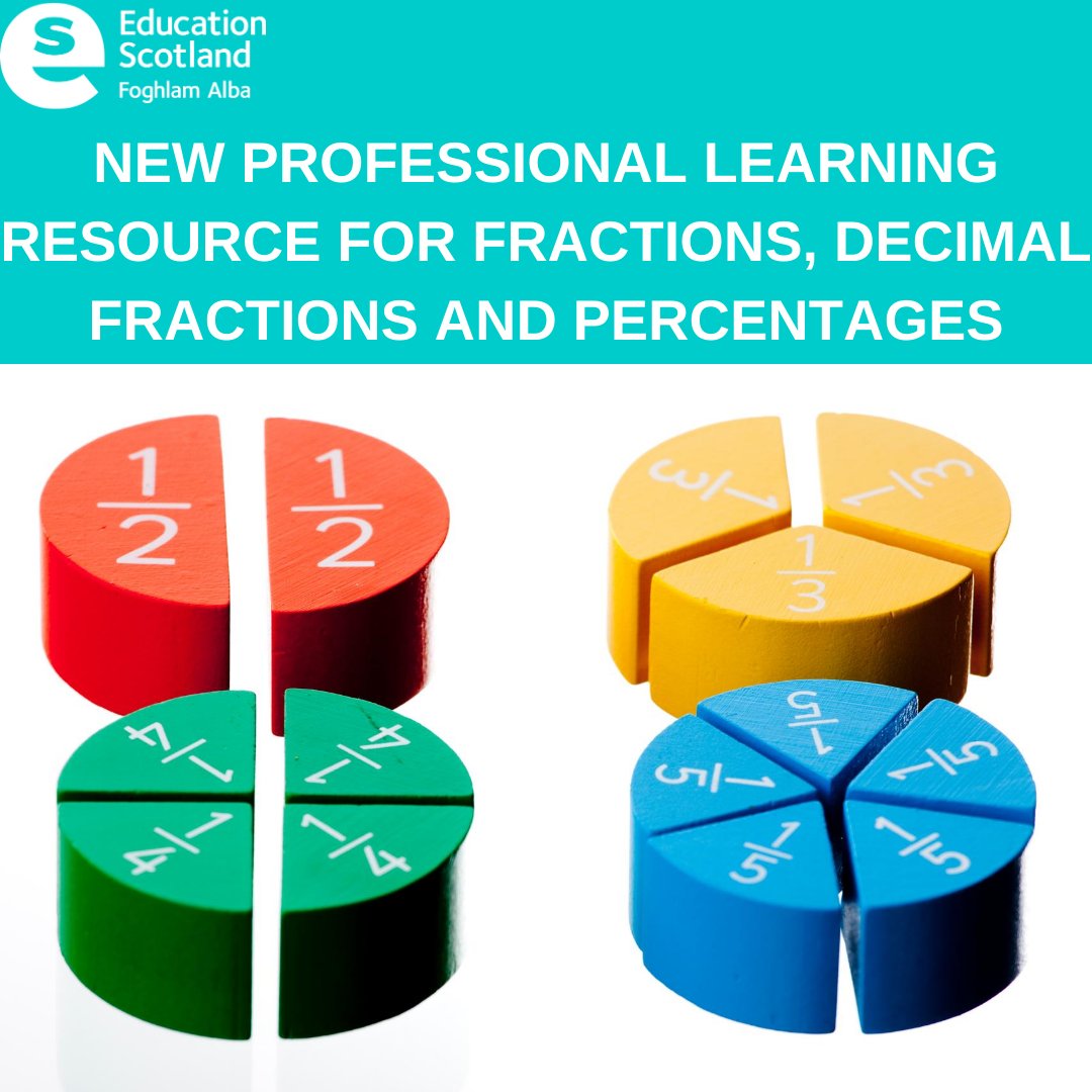 EducationScot's tweet image. Check out our new Fractions, Decimals Fractions &amp;amp; Percentages PLR.  Aimed at supporting the recovery of learning, teaching and assessment across the BGE.  Have a look! ow.ly/s5jE30r4m9U #numeracy #learningrecovery #confidentlearners