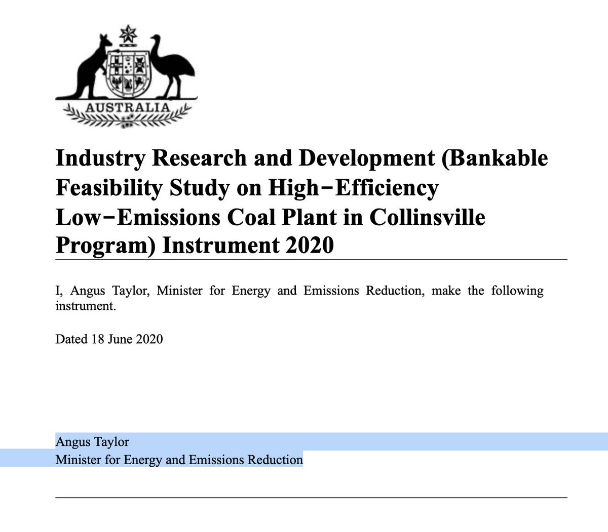 back to parliament…yesterday  @AngusTaylorMP  tabled this instrument:  https://www.legislation.gov.au/Details/F2020L00772