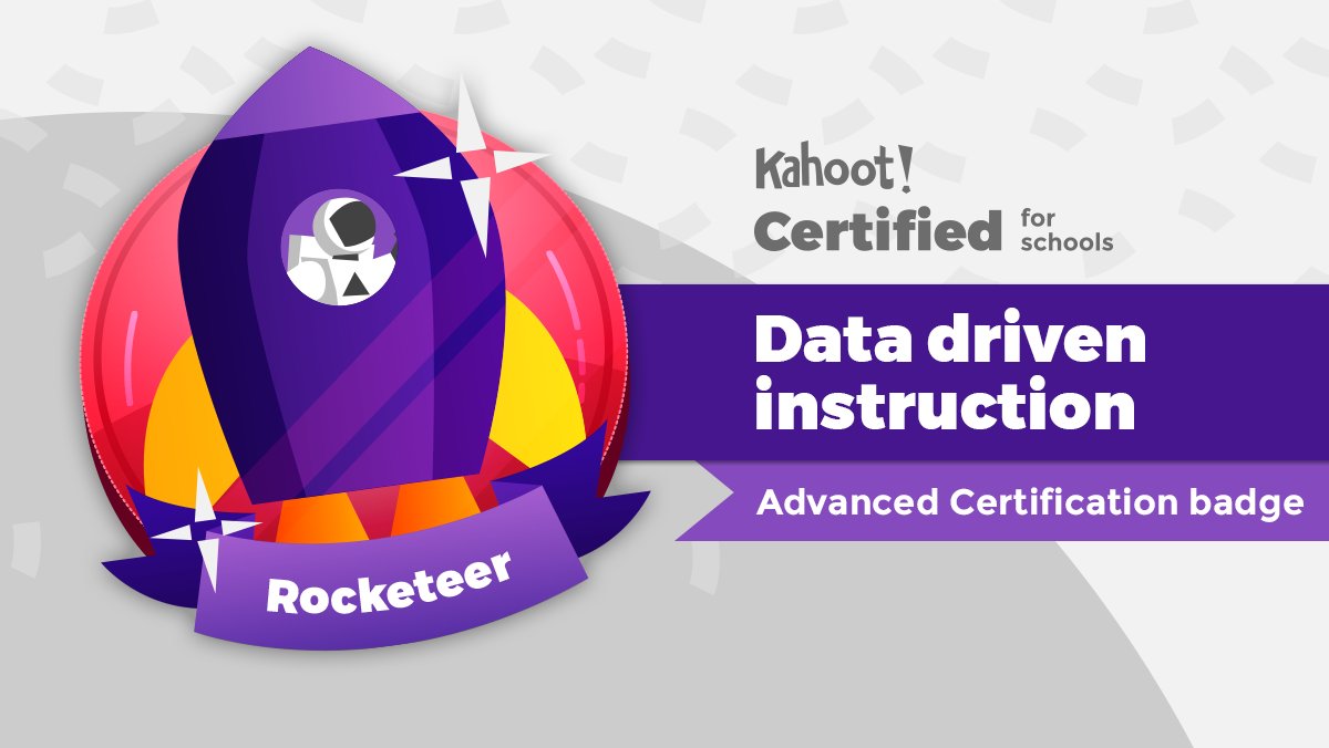 jasonbruce80's tweet image. I’ve become a Rocketeer with the @GetKahoot #AdvancedCertification Data driven instruction course! 🚀 Learn more 👉 kahoot.com/certified