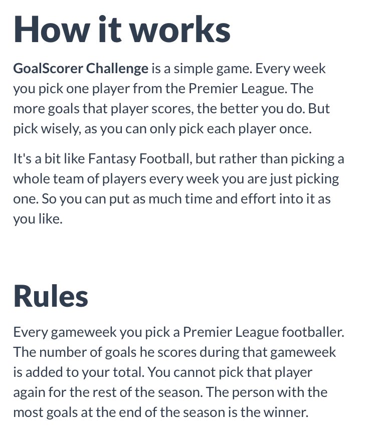  FPL can be pretty time-consuming. Spreadsheets, planning, transfer strategies etc. Which is great.That still leaves room for GSC, which only takes 10 seconds a week.Picking the right player each week is still tough of course, but much easier for the casual observer.