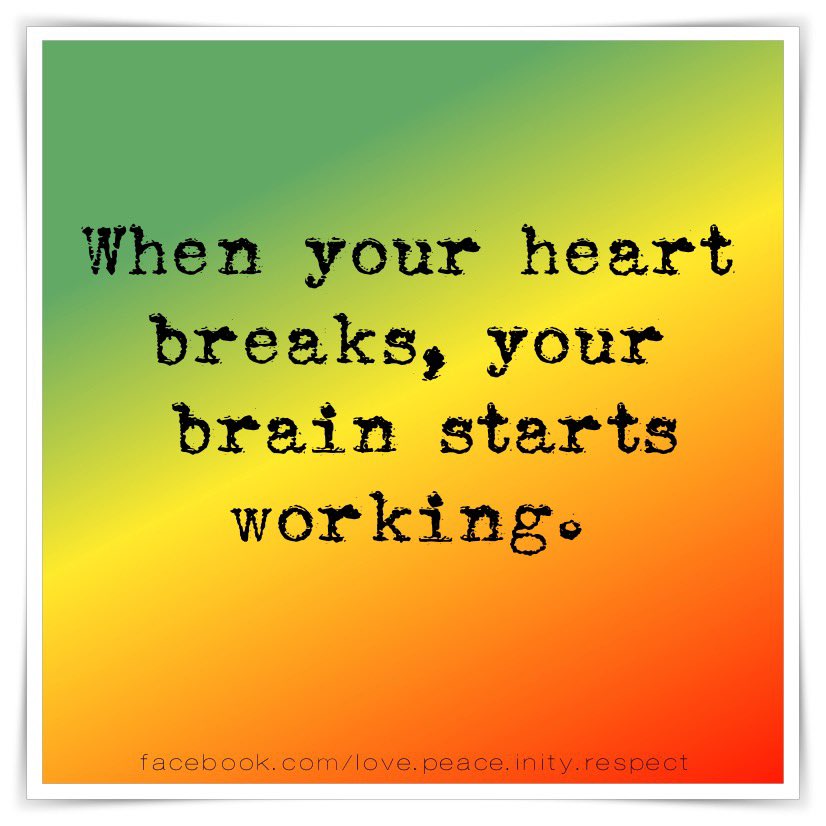 RastafariM's tweet photo. When your heart breaks, your brain starts working. https://t.co/oZkCGdRRHa