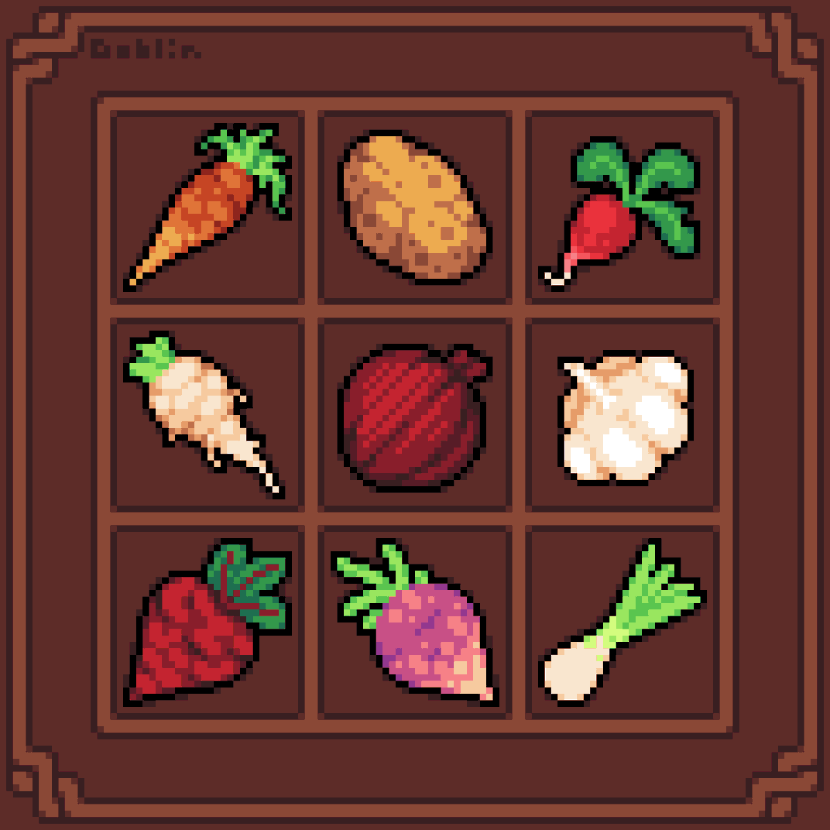 goblingamedev's tweet image. Had a lot of fun doing this beautiful #set of #RootVegetables for today's Pixel Daily!
@Pixel_Dailies #pixel_dailies #pixelart