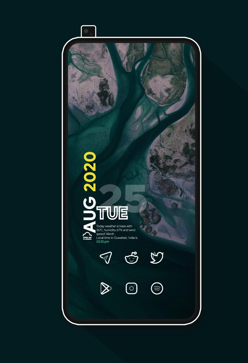 xerxise's tweet image. Today&apos;s setup
✅ Wallpaper @98mohitkumar 
✅ Widget @Jeisonv62840567 
✅ Icons @lkn9x 
✅ Template @GalerVodgals 
#kwgt #homescreen #earthscapes #minimalsetup