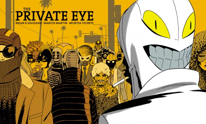 given the way things have been horrifying here in the ph, i'm reminded of this gem of a comic from Brian K. Vaughan and Marcos Martin from 2015 called the Private Eye

neo noir/ cyberpunk set surveillance state of a fascist dystopia 

available on https://t.co/c5HWU5JUuT 
