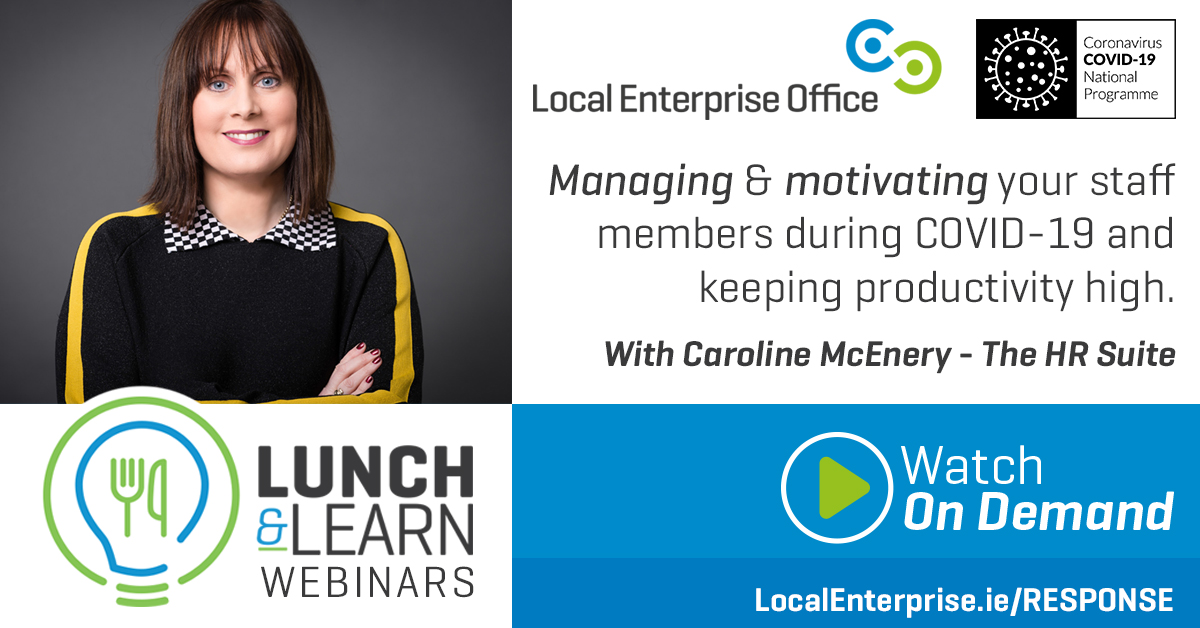 LocalEnterprise.ie (@loc_enterprise) on Twitter photo Watch on Demand to access up to date info & advice on aspects of business & supports during #COVID19.
Watch the #LocalEnterprise Lunch & Learn ' Managing & Motivating Your Staff' at buff.ly/2QpbVrH or subscribe to our YT Channel at youtube.com/channel/UC8kvf…
<a href="/Entirl/">Enterprise Ireland</a> Watch on Demand to access up to date info & advice on aspects of business & supports during #COVID19.
Watch the #LocalEnterprise Lunch & Learn ' Managing & Motivating Your Staff' at buff.ly/2QpbVrH or subscribe to our YT Channel at youtube.com/channel/UC8kvf…
<a href="/Entirl/">Enterprise Ireland</a>