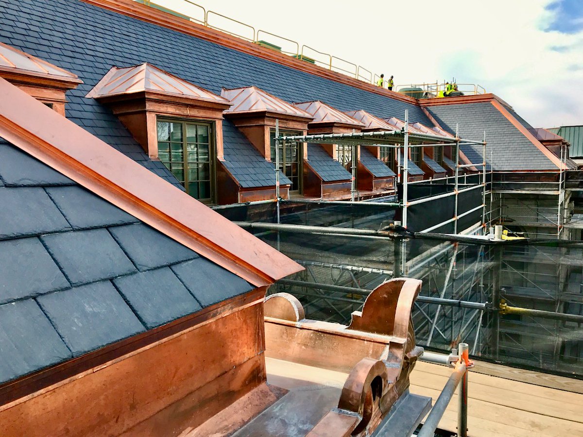 WagnerRoofing's tweet image. As part of #Nationalroofingweek and as a proud member of the @NRCAnews and @AllianceNRCA, we take a look back at one of our #signatureprojects from this past year at the US Naval Academy. #wagnerroofing #roofbywagner  #copper #slate #roofing