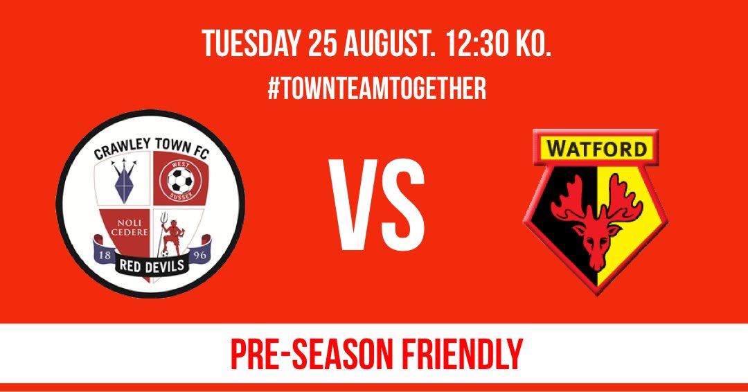 crawleytown's tweet image. 🚨 Reds to take on a young @WatfordFC side at 12:30pm. 

👀 Here’s how you can keep an eye on the game👇

crawleytownfc.com/news/2020/augu…

#TownTeamTogether 🔴