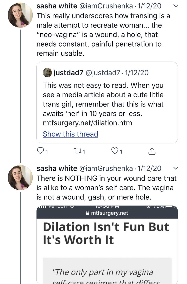 Here we go again  #IStandWithSashaWhiteGCers saying someone was fired for "just stating facts" or "knowing biology is real"Here she is victim blaming a trans assault victim, lying about trans healthcare, describing transition as wearing on a wig and laughing at hating trans w