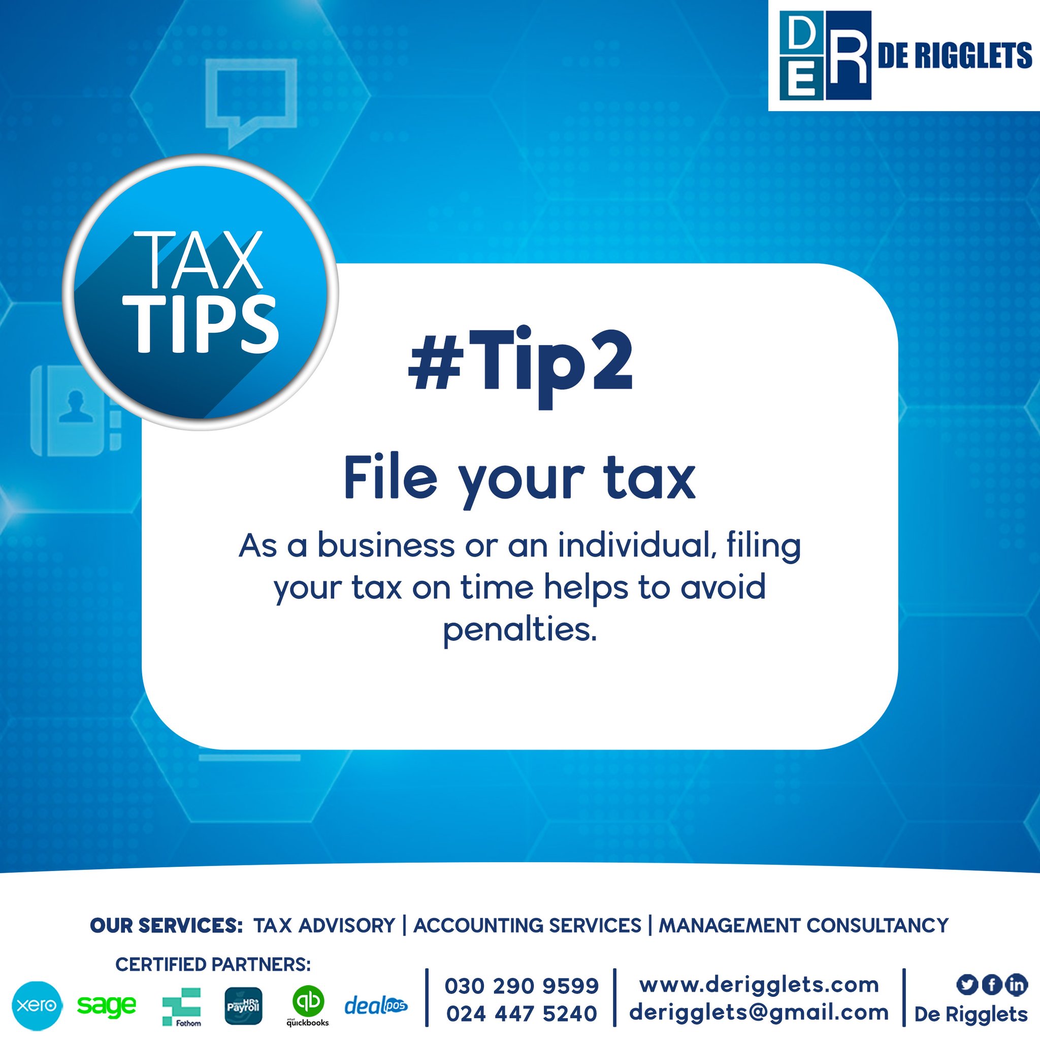 DE RIGGLETS & ASSOCIATES on Twitter "File you tax. As a business or an