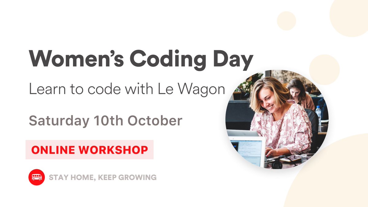 LeWagonLondon's tweet image. [🌟Women’s Coding Day🌟]

We are organising a full morning of coding training to support &amp;amp; increase the number of women in #computerscience.👩‍💻

Join us &amp;amp; learn how to create your 1st #landingpage! 

🗓: Sat 10th Oct, 9am-1pm30

Apply: lew.ag/WCD_Oct

#WomenInTech #coding