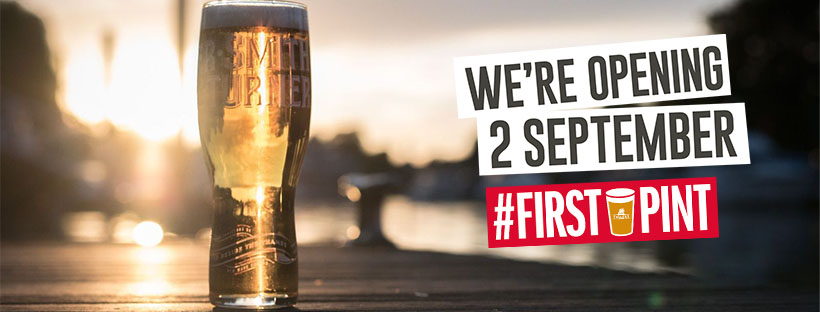We can't wait to finally reopen our doors and welcome our customers back on 2 September. While booking ahead is advised, walk-ins are still welcome, so do stop by for a drink if you're in the area. See you soon! #FirstPint #PubsReopening