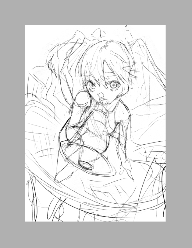 初音ミク誕と聞いて、あっ・・・恋は戦争描きてぇ・・・ってなって取り急ぎ昼休みにラフ描いてみたら思った以上にいい構図が降りてきて今すごく絵を描くのが楽しい・・・
#初音ミク 