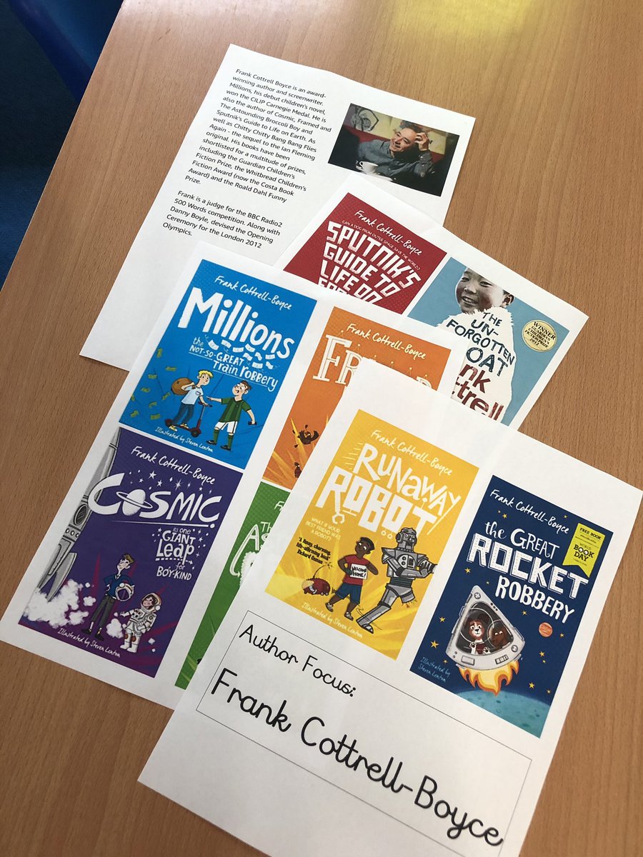 Putting my book corner together ready for the start of the new term. I chose Framed in the end as my first book. I loved it! Hope the class will too @frankcottrell_b