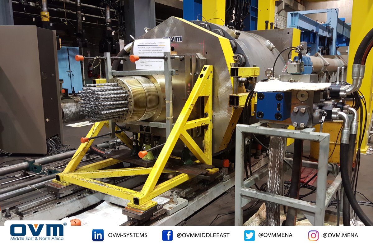 OVMmena's tweet image. {Photo} “Fatigue Test” of OVM Stay Cable system -73 strands-  System that had been applied for the construction of &quot;Rod El-Farag&quot; cable-stayed bridge in Cairo, Egypt.

Test was concluded in CTL Chicago Lab in USA, on March, 2017. 

#OVM
#Cable_Stayed_Bridge
#OVM_Stay_Cable_System