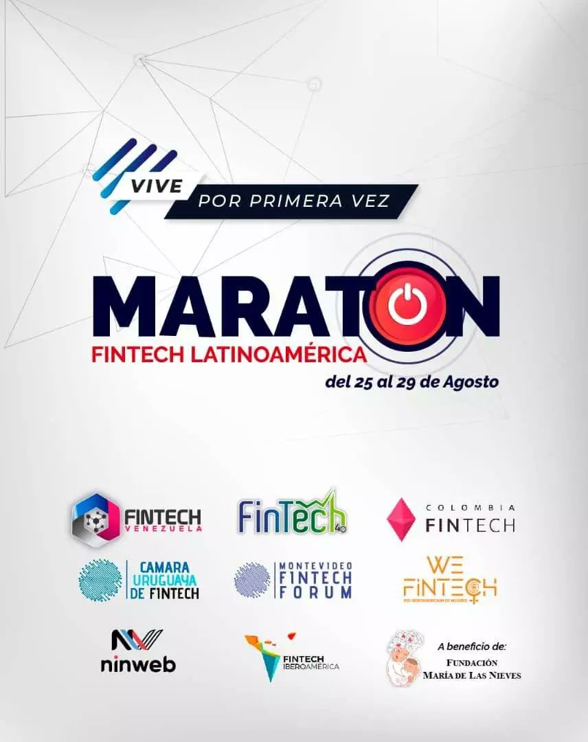 FintechIberoAme's tweet image. Hoy empieza la maratón de la Sociedad Fintech Venezuela 🇻🇪, la cual es a beneficio de la fundación María de las Nieves que atiende niños con discapacidad. Gran unión el conocimiento + impacto social.

Adquieran sus entradas en este link: 
bit.ly/320hbHI