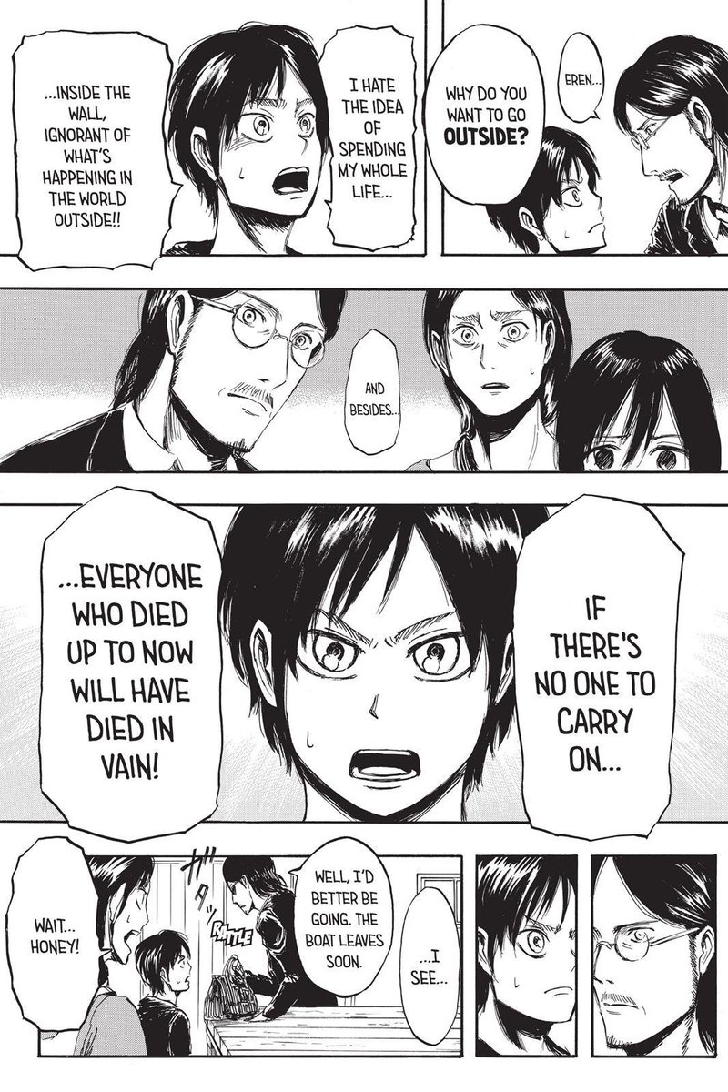  #Quakeaot after recontextualisation this is such a great moment. Eren IS fate in this moment, a grim reminder to Grisha that he has to carry out his mission and he can't ignore his destiny any longer