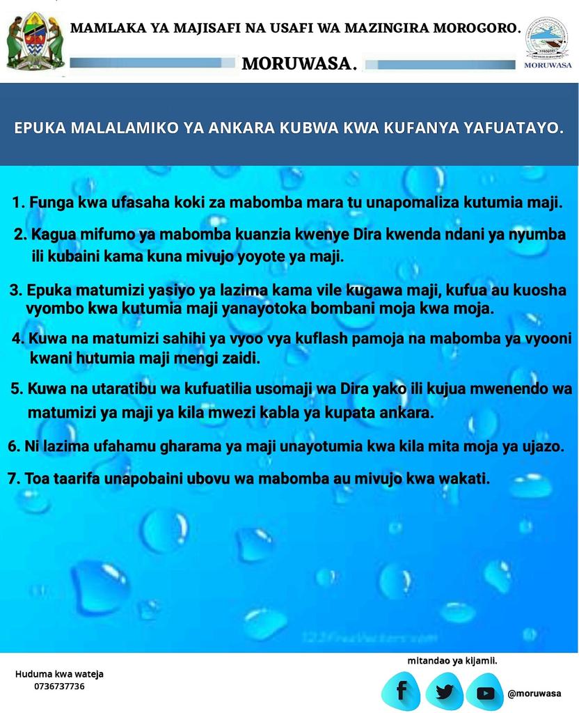 Mamlaka ya Maji Morogoro (@moruwasa1) on Twitter photo 
