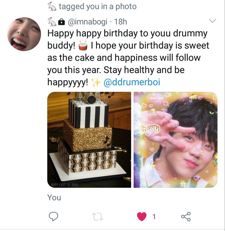 Its really a pretty drum cake that makes me wanna keep it safe. A big thankful for you, eventho we just got to be friends a few days ago, but you've already given me a very good impression, Nayeon. Amen, lets be happy and always support for each others!━━  @imnabogi